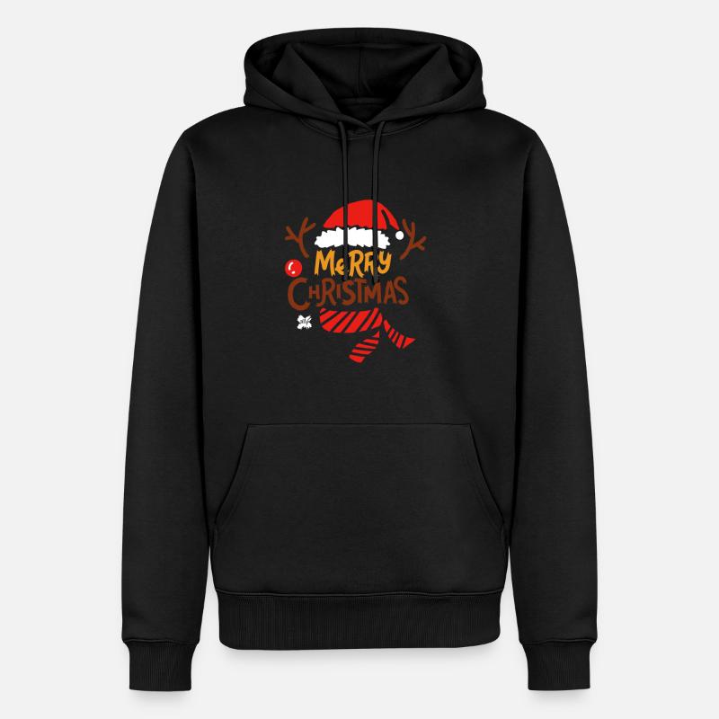 Idée cadeau noel noel santa neige - Sweat à capuche Premium bio Homme - noir