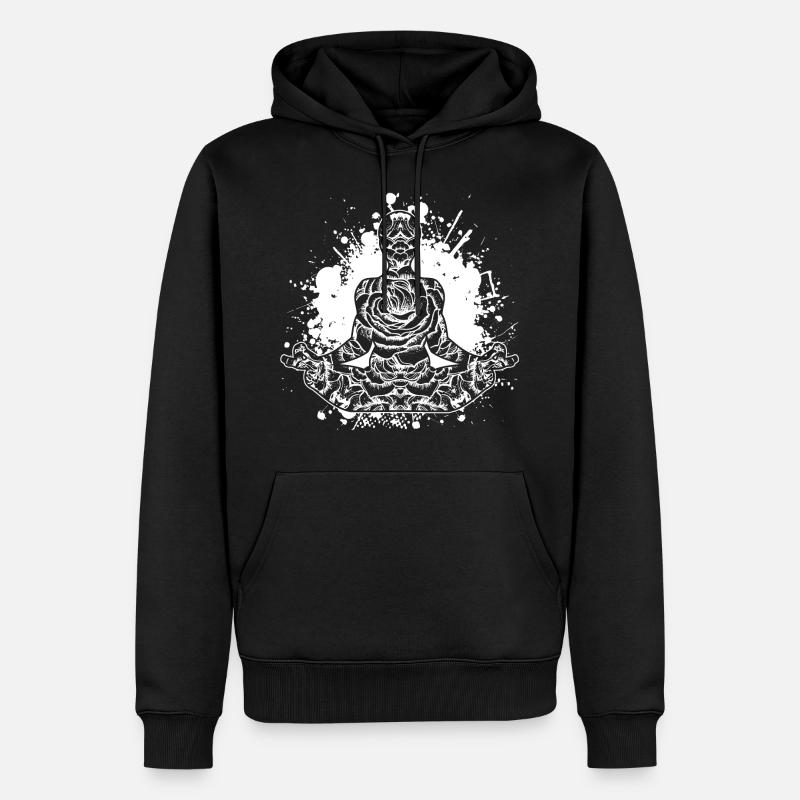 yoga - Sweat à capuche Premium bio Homme - noir