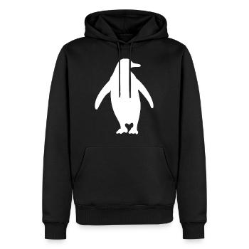 Cadeau pingouin oiseau pôle sud protection des animaux nature zoo - Sweat à capuche Premium bio Homme - noir - Devant - Nico (187cm)