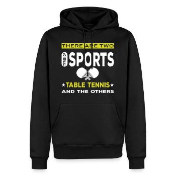 Tennis de table tennis de table - Sweat à capuche Premium bio Homme - noir - Devant - Nico (187cm)