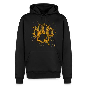 Chien chiens patte empreinte patte amour chien - Sweat à capuche Premium bio Homme - noir - Devant - Nico (187cm)
