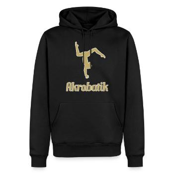 acrobatie - Sweat à capuche Premium bio Homme - noir - Devant - Nico (187cm)