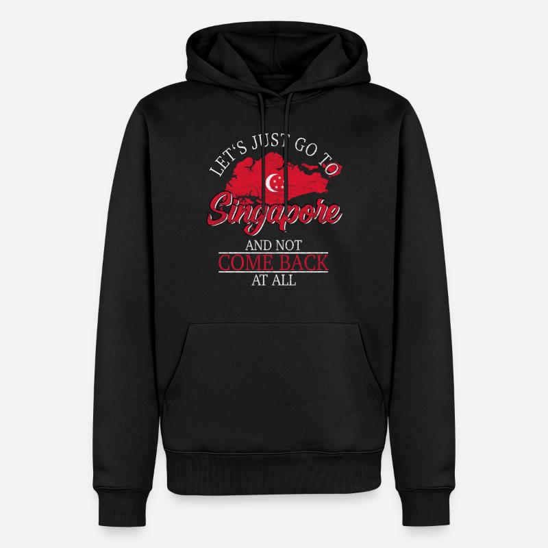 Singapur - Männer Premium Bio Hoodie - Schwarz