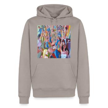 the dance - Men’s Premium Organic Hoodie - taupe - Front - Nico (187cm)