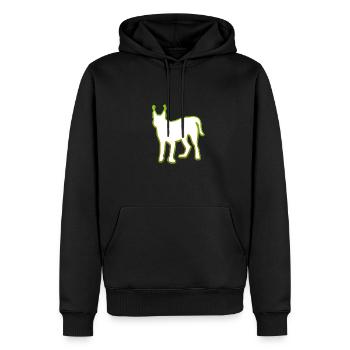 Luchs - Männer Premium Bio Hoodie - Schwarz - Vorne - Nico (187cm)
