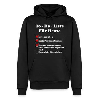 To Do Liste Bier trinken Geschenk - Männer Premium Bio Hoodie - Schwarz - Vorne - Nico (187cm)