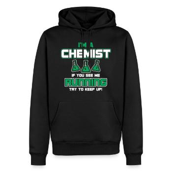 Chemiker - Männer Premium Bio Hoodie - Schwarz - Vorne - Nico (187cm)
