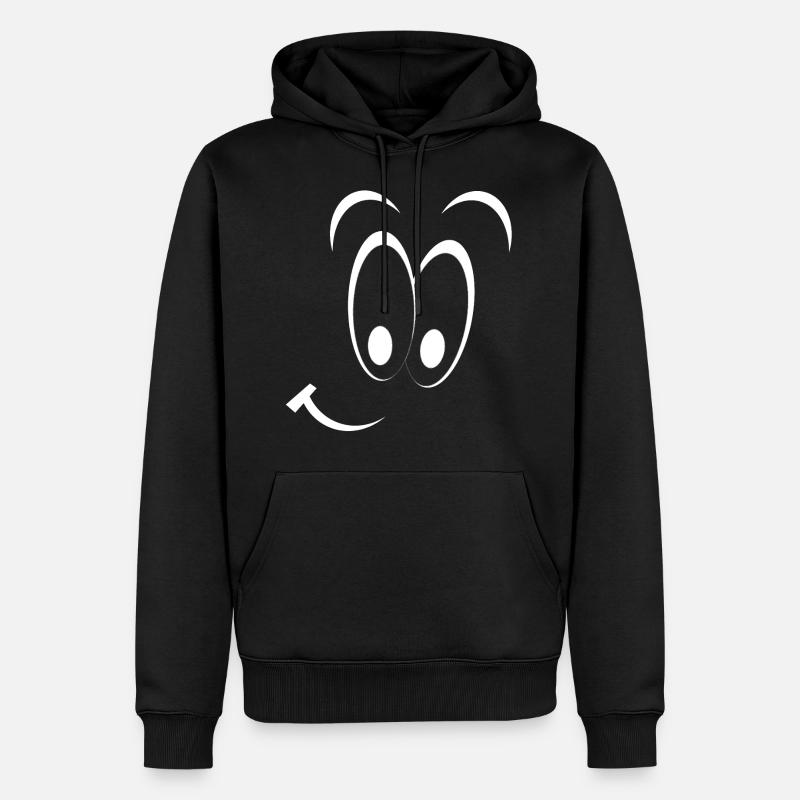 Smiley - Männer Premium Bio Hoodie - Schwarz