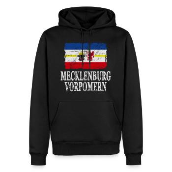 Mecklenburg-Vorpommern Flagge - Männer Premium Bio Hoodie - Schwarz - Vorne - Nico (187cm)