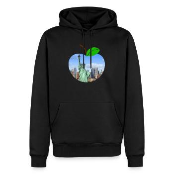 Apfel New York Freiheitsstatue - Männer Premium Bio Hoodie - Schwarz - Vorne - Nico (187cm)