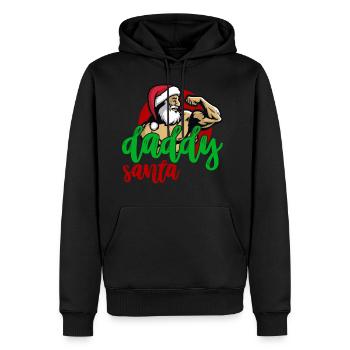 Papa de noel - Sweat à capuche Premium bio Homme - noir - Devant - Nico (187cm)