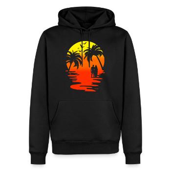 Insel - Männer Premium Bio Hoodie - Schwarz - Vorne - Nico (187cm)