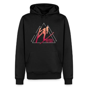Skispringen Ski Wintersport Skifliegen Geschenk - Männer Premium Bio Hoodie - Schwarz - Vorne - Nico (187cm)