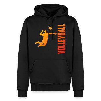 Volleyball sport Volleyball - Sweat à capuche Premium bio Homme - noir - Devant - Nico (187cm)