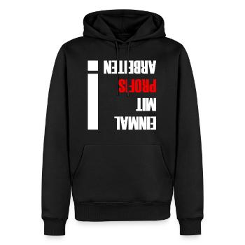 travailler une fois avec des professionnels - Sweat à capuche Premium bio Homme - noir - Devant - Nico (187cm)