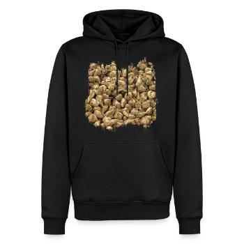 Die Zuckerrübe ist eine Kulturpflanze - Männer Premium Bio Hoodie - Schwarz - Vorne - Nico (187cm)