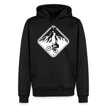 Fahrrad Mountainbike MTB Sportlich Biker sportlich - Männer Premium Bio Hoodie - Schwarz - Vorne - Nico (187cm)