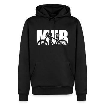 Fahrrad Mountainbike MTB Biker Hobby Leidenschaft - Männer Premium Bio Hoodie - Schwarz - Vorne - Nico (187cm)