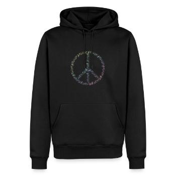 Hippie Musik | Peace Liebe 60er Jahre | Geschenk - Männer Premium Bio Hoodie - Schwarz - Vorne - Nico (187cm)