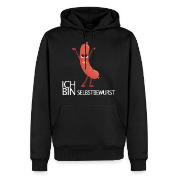 Saucisse Sausage Confiance en soi Motivation - Sweat à capuche Premium bio Homme - noir - Devant - Nico (187cm)