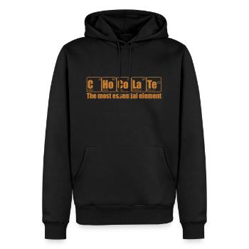 Schokolade - Männer Premium Bio Hoodie - Schwarz - Vorne - Nico (187cm)