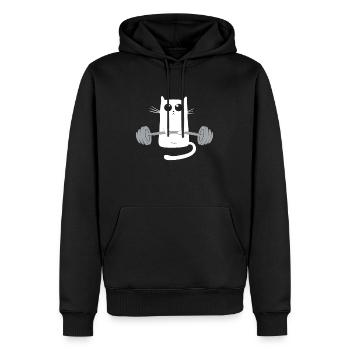 CAT ET KRAFTSPORT MOTIV - Sweat à capuche Premium bio Homme - noir - Devant - Nico (187cm)