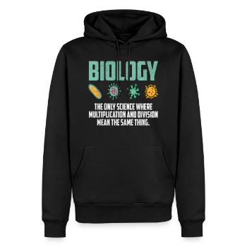 Biologie Zellen Biologe biologisch Wissenschaft - Männer Premium Bio Hoodie - Schwarz - Vorne - Nico (187cm)