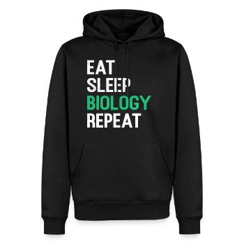 biology - Men’s Premium Organic Hoodie - black - Front - Nico (187cm)