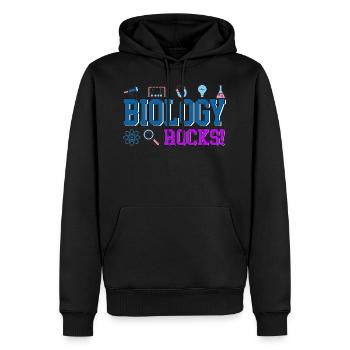 biology - Men’s Premium Organic Hoodie - black - Front - Nico (187cm)