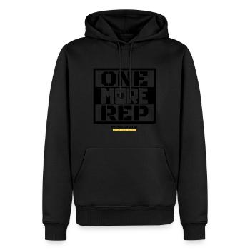 One More Rep - Men’s Premium Organic Hoodie - black - Front - Nico (187cm)