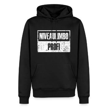 niveaulimbo profi - Männer Premium Bio Hoodie - Schwarz - Vorne - Nico (187cm)