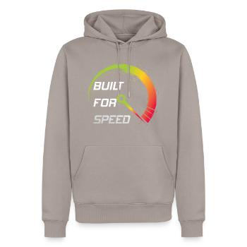 Speed Tacho Turbo Boost Ladedruck Geschenk Tuning - Männer Premium Bio Hoodie - Taupe - Vorne - Nico (187cm)