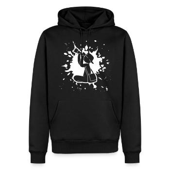 Caméra photographe photohooting cinéaste hobby - Sweat à capuche Premium bio Homme - noir - Devant - Nico (187cm)