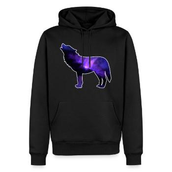 wolf - Men’s Premium Organic Hoodie - black - Front - Nico (187cm)