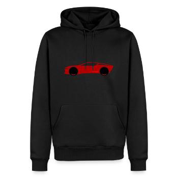 voiture de sport - Sweat à capuche Premium bio Homme - noir - Devant - Nico (187cm)