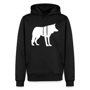 wolf Wolf Rudel Wolfsrudel - Männer Premium Bio Hoodie - Schwarz - Vorne - Nico (187cm)