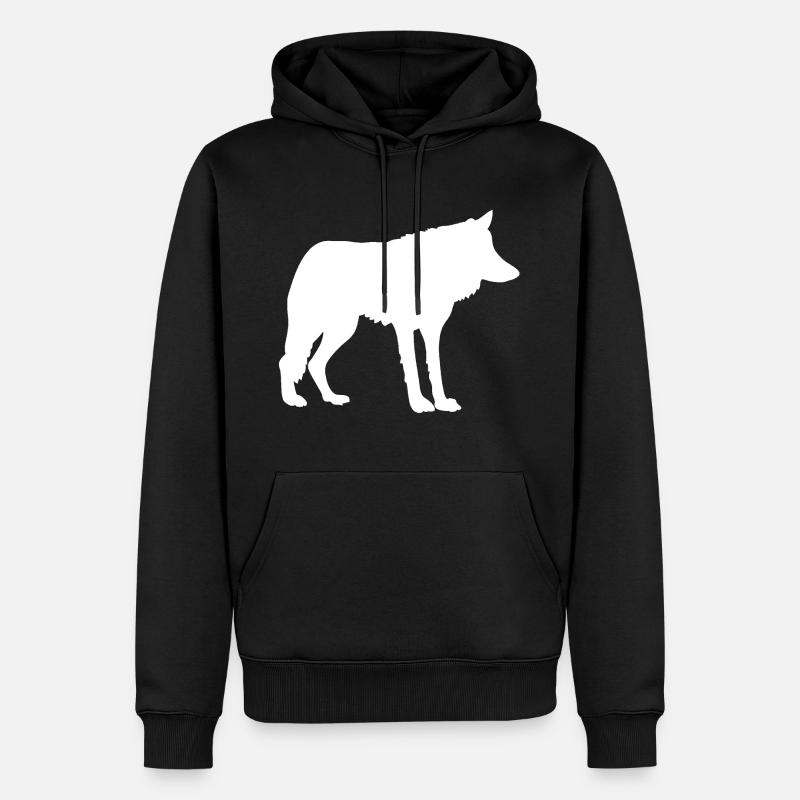 wolf Wolf Rudel Wolfsrudel - Männer Premium Bio Hoodie - Schwarz