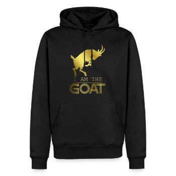 Goat | Greatest of all time Ziege Bock | Geschenk - Männer Premium Bio Hoodie - Schwarz - Vorne - Nico (187cm)