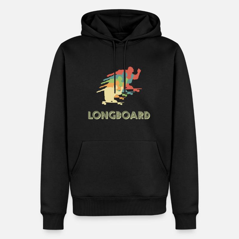 Longboard Longboarder - Männer Premium Bio Hoodie - Schwarz