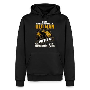 VTT VTT VTT - Sweat à capuche Premium bio Homme - noir - Devant - Nico (187cm)