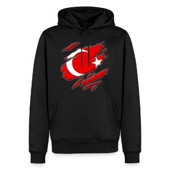 Turquie - Sweat à capuche Premium bio Homme - noir - Devant - Nico (187cm)