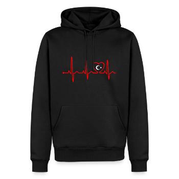 Türkei Herzschlag - Männer Premium Bio Hoodie - Schwarz - Vorne - Nico (187cm)
