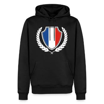 Frankreich Flagge Fahne Herkunft Nationalfarben - Männer Premium Bio Hoodie - Schwarz - Vorne - Nico (187cm)