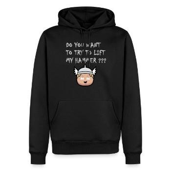 Le marteau de Thor - Sweat à capuche Premium bio Homme - noir - Devant - Nico (187cm)