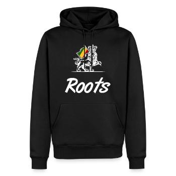 Roots Reggae Lion Rasta - Männer Premium Bio Hoodie - Schwarz - Vorne - Nico (187cm)