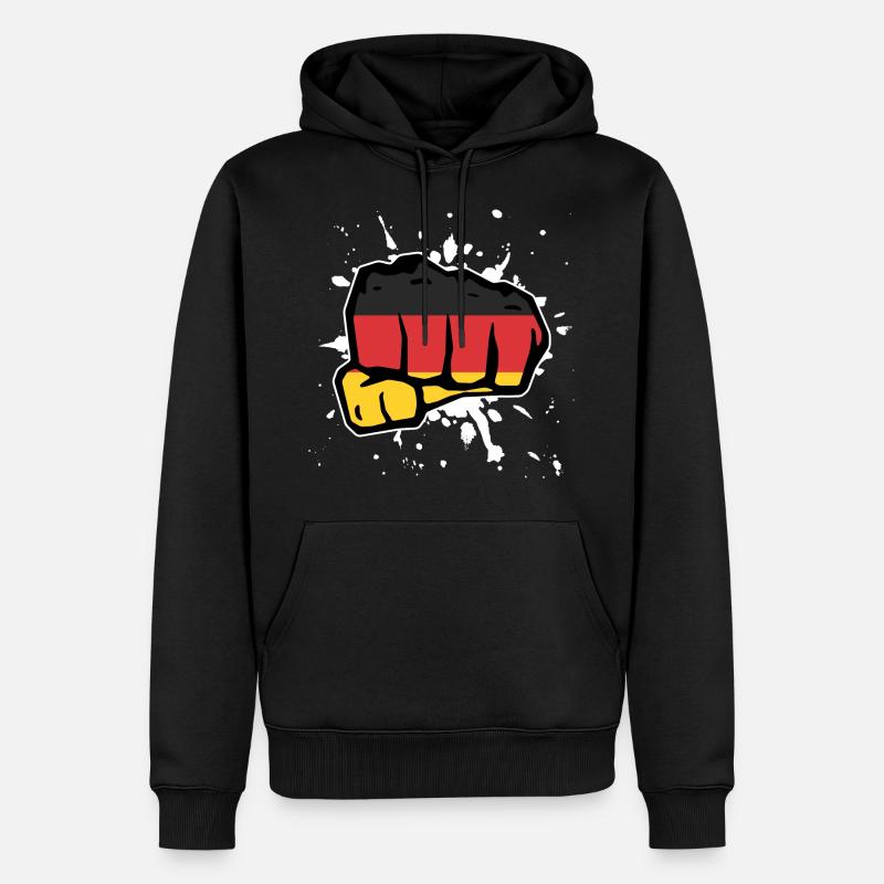 Deutschland Faust - Männer Premium Bio Hoodie - Schwarz