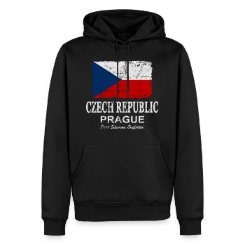 Czech Republic - flag - banner - flag - flag - Men’s Premium Organic Hoodie - black - Front - Nico (187cm)