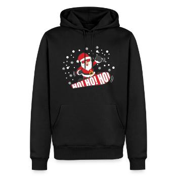 Weihnachten Snowboard Schnee Weihnachtsmann - Männer Premium Bio Hoodie - Schwarz - Vorne - Nico (187cm)