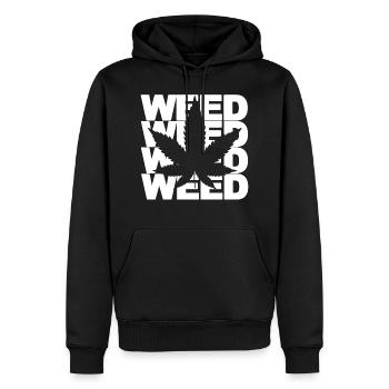 MAUVAISES HERBES - Sweat à capuche Premium bio Homme - noir - Devant - Nico (187cm)