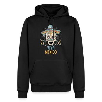 Mexique crâne mexicain pays mexicain Mexique - Sweat à capuche Premium bio Homme - noir - Devant - Nico (187cm)